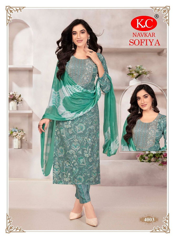 Sofiya Vol 4 By Navkar Rayon Embroidery Kurti With Bottom Dupatta Wholesale Price In Surat